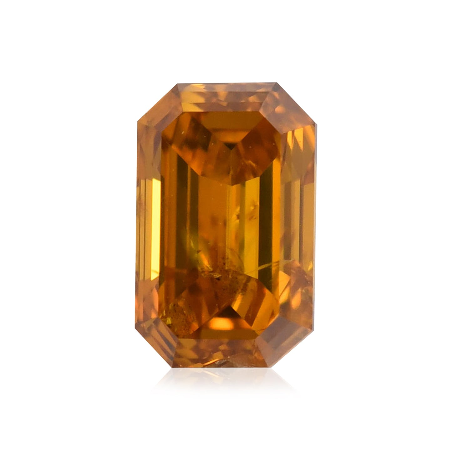 0.53 Carat Fancy Deep Yellow Orange Emerald Diamond (I1) GIA