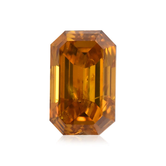 0.53 Carat Fancy Deep Yellow Orange Emerald Diamond (I1) GIA