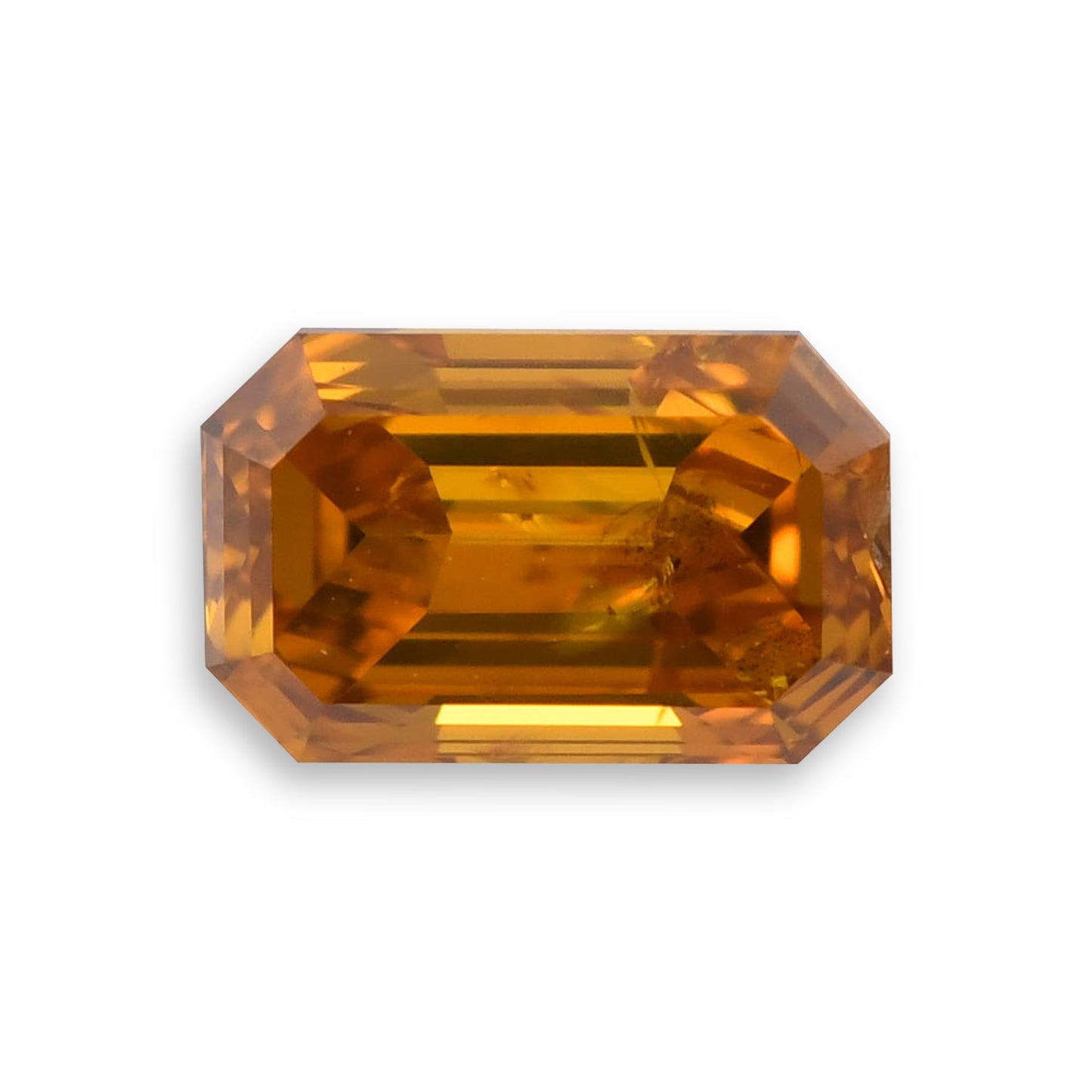 0.53 Carat Fancy Deep Yellow Orange Emerald Diamond (I1) GIA