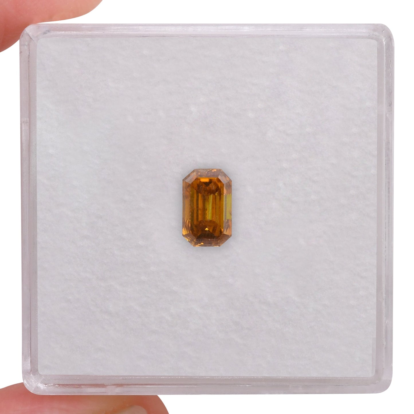 0.53 Carat Fancy Deep Yellow Orange Emerald Diamond (I1) GIA