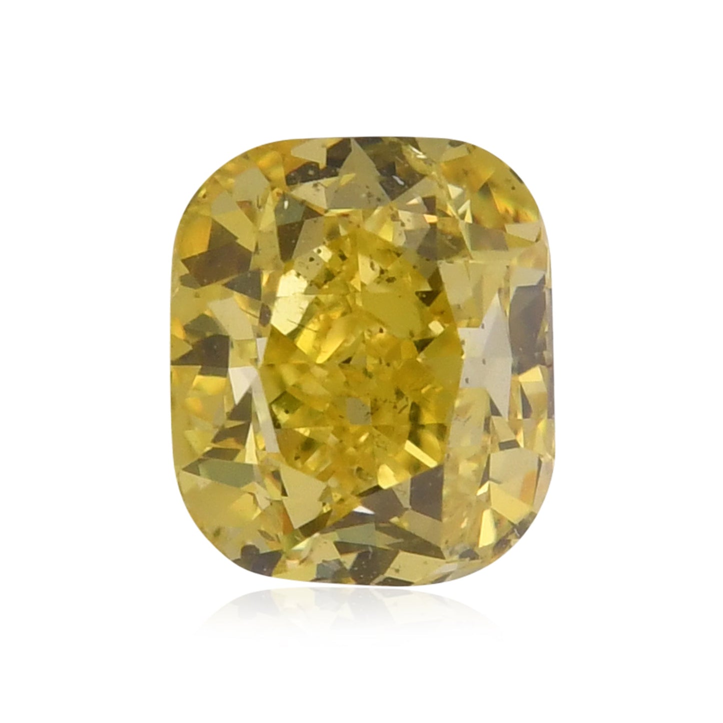 1.00 Carat Fancy Vivid Yellow Cushion Diamond SI2 GIA