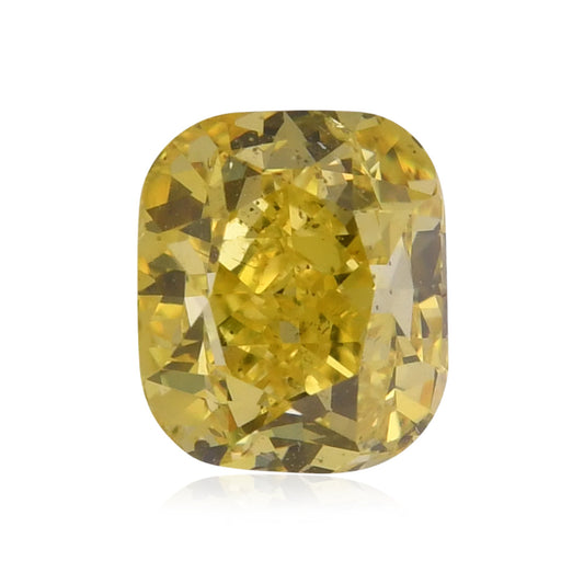1,00 Karat Fancy Vivid Yellow Cushion Diamond SI2 GIA