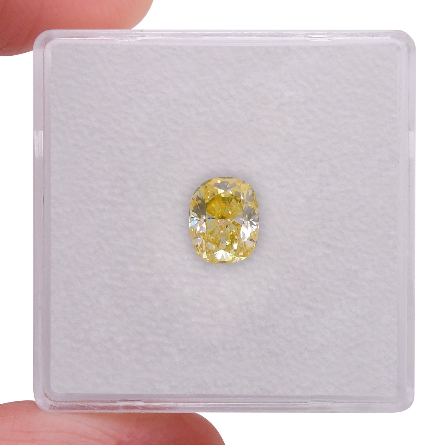 1.10 Carat Fancy Intense Yellow Cushion Diamond SI2 GIA