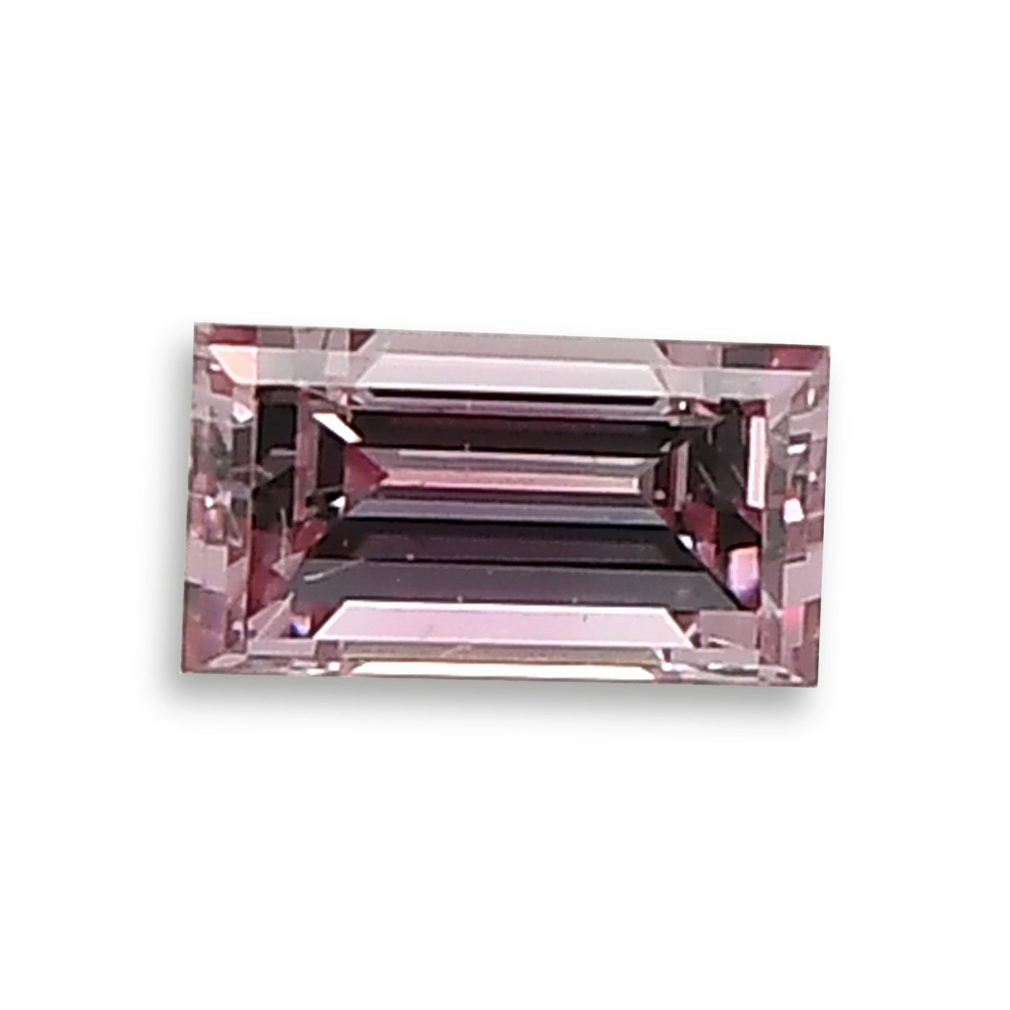 0.11 Carat Fancy Intense Purplish Pink Baguette Diamond (SI2) GIA