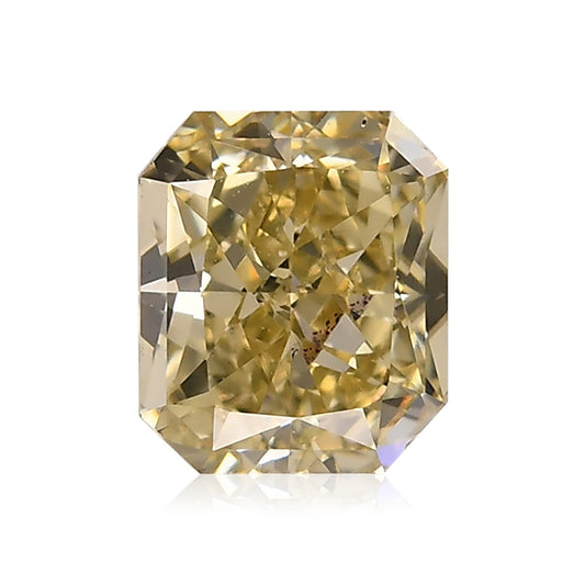 0.73 Carat Fancy Brownish Greenish Yellow Radiant Diamond VS2 GIA