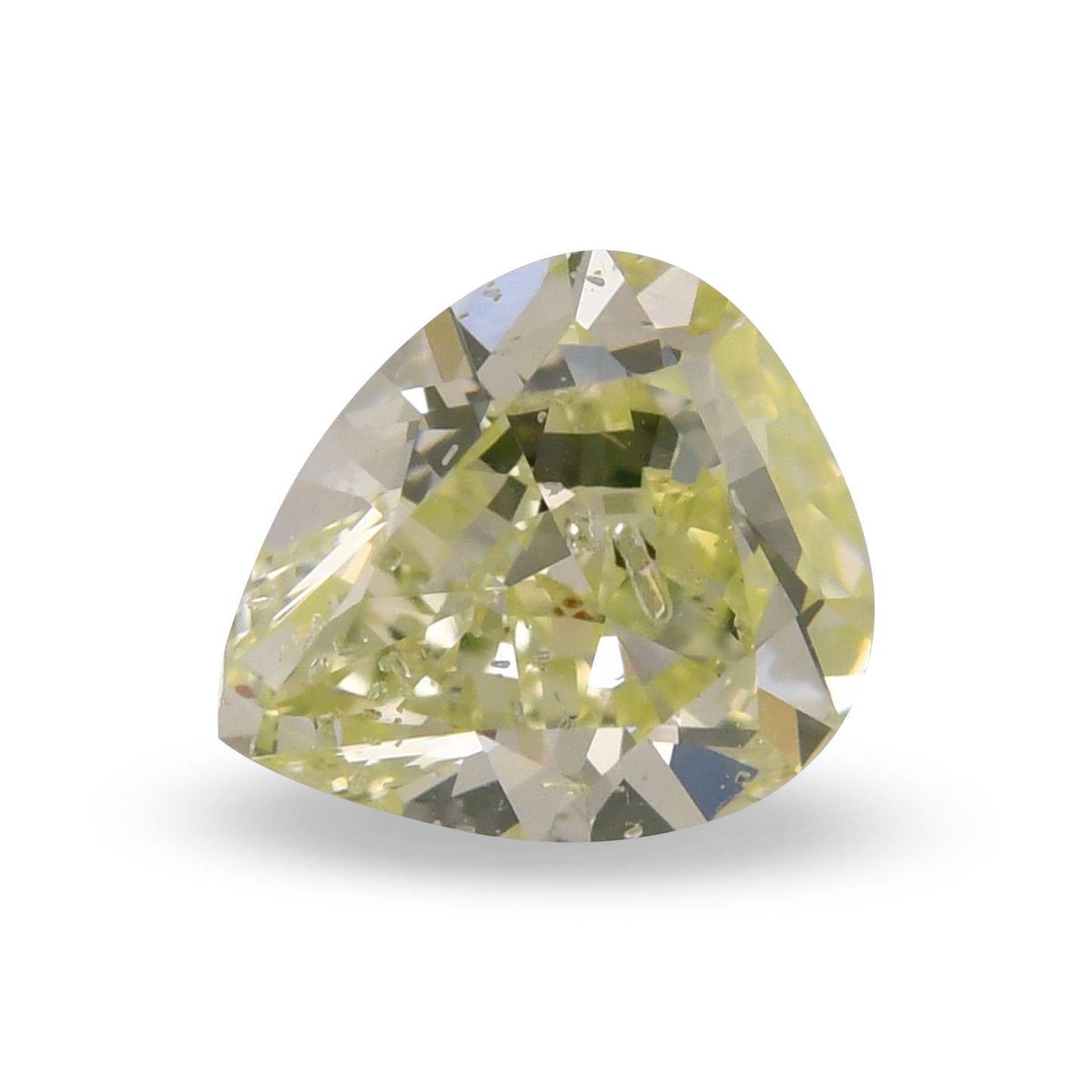 0.78 Carat Fancy Light Green Yellow Pear Diamond I2 GIA