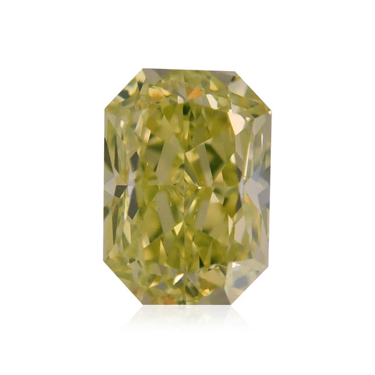 0.63 Carat Fancy Intense Greenish Yellow Radiant Diamond SI1 GIA