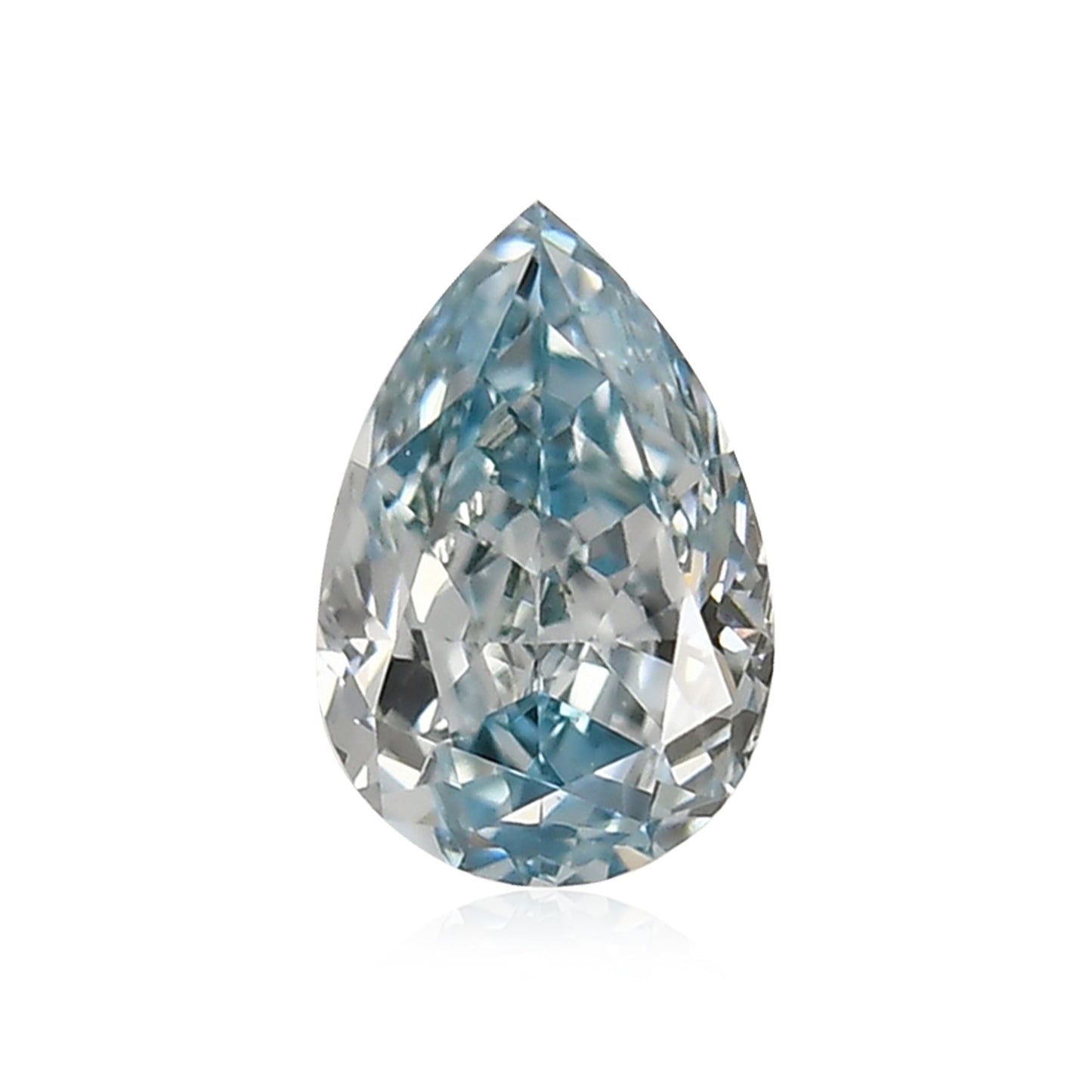 0,17 Karat Fancy Intense Greenish Blue Birnenförmiger Diamant SI1 GIA