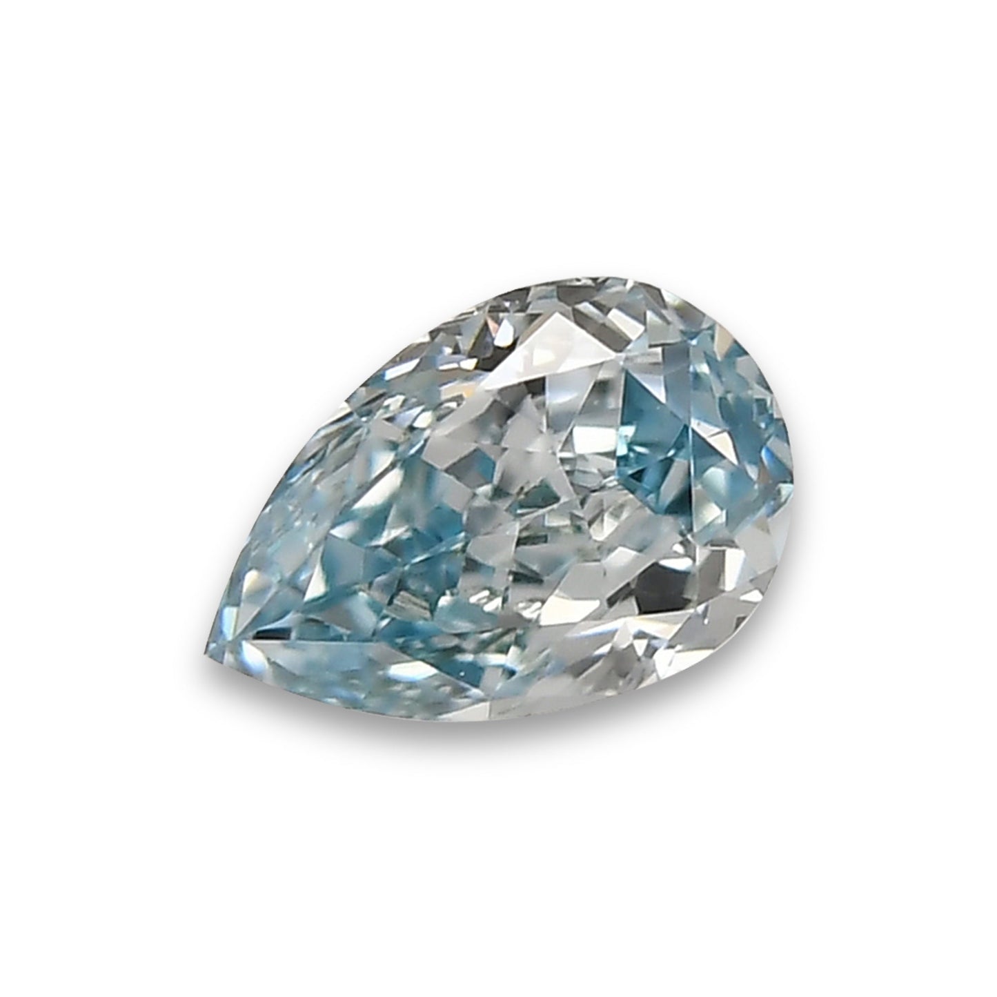 0,17 Karat Fancy Intense Greenish Blue Birnenförmiger Diamant SI1 GIA