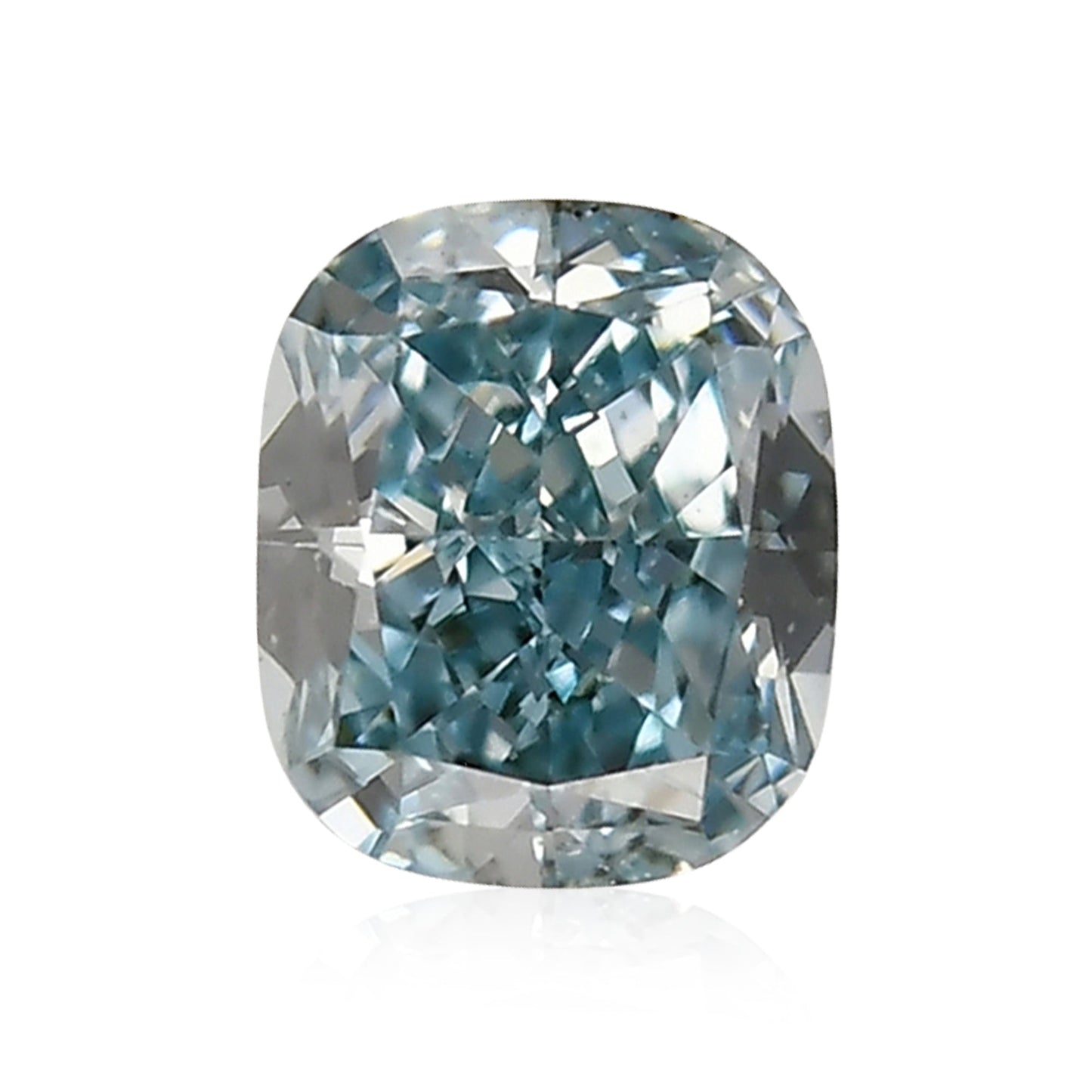 0,19 Karat Fancy Intense Blue Green Cushion Diamond SI1 GIA