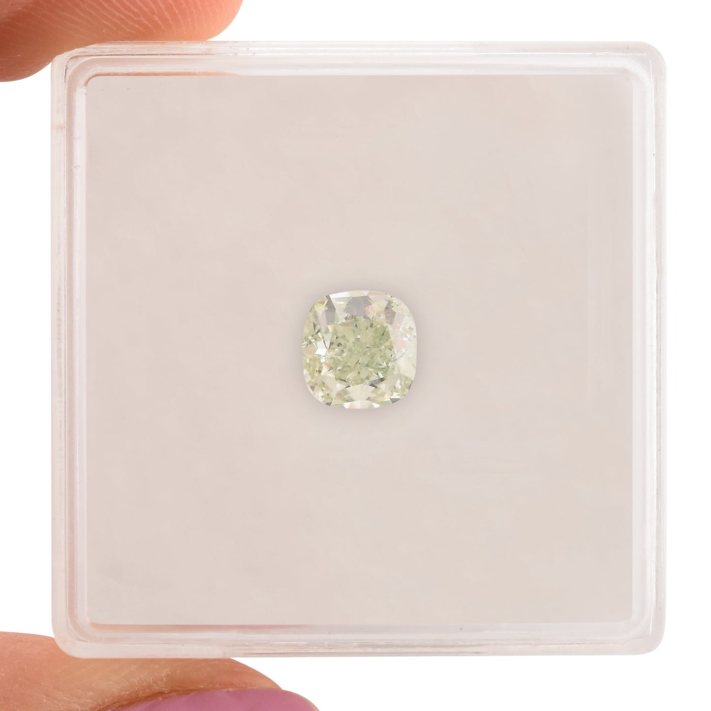 0.73 Carat Fancy Light Green Cushion Diamond VS1 GIA