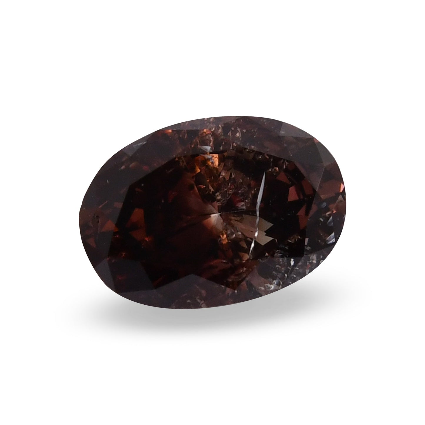 1.20 Carat Fancy Dark Reddish Brown Oval Diamond (I2) GIA