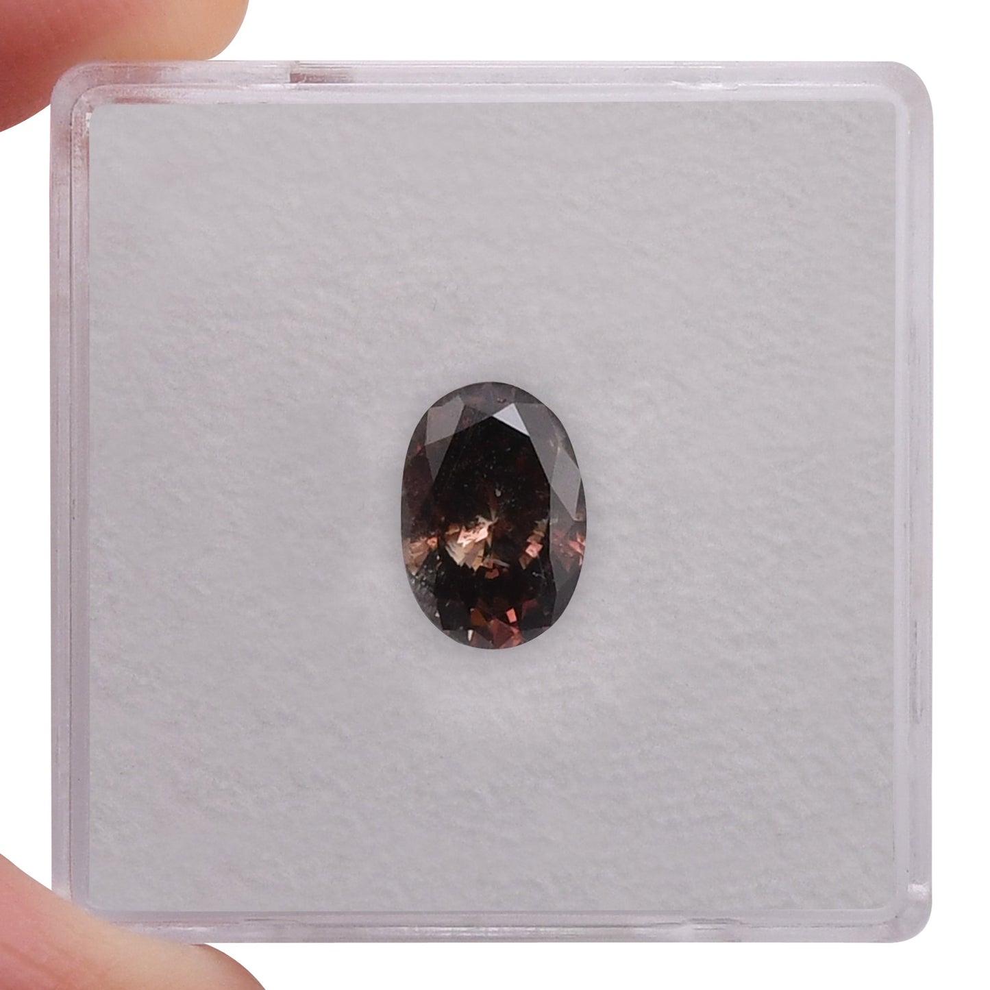 1.20 Carat Fancy Dark Reddish Brown Oval Diamond (I2) GIA