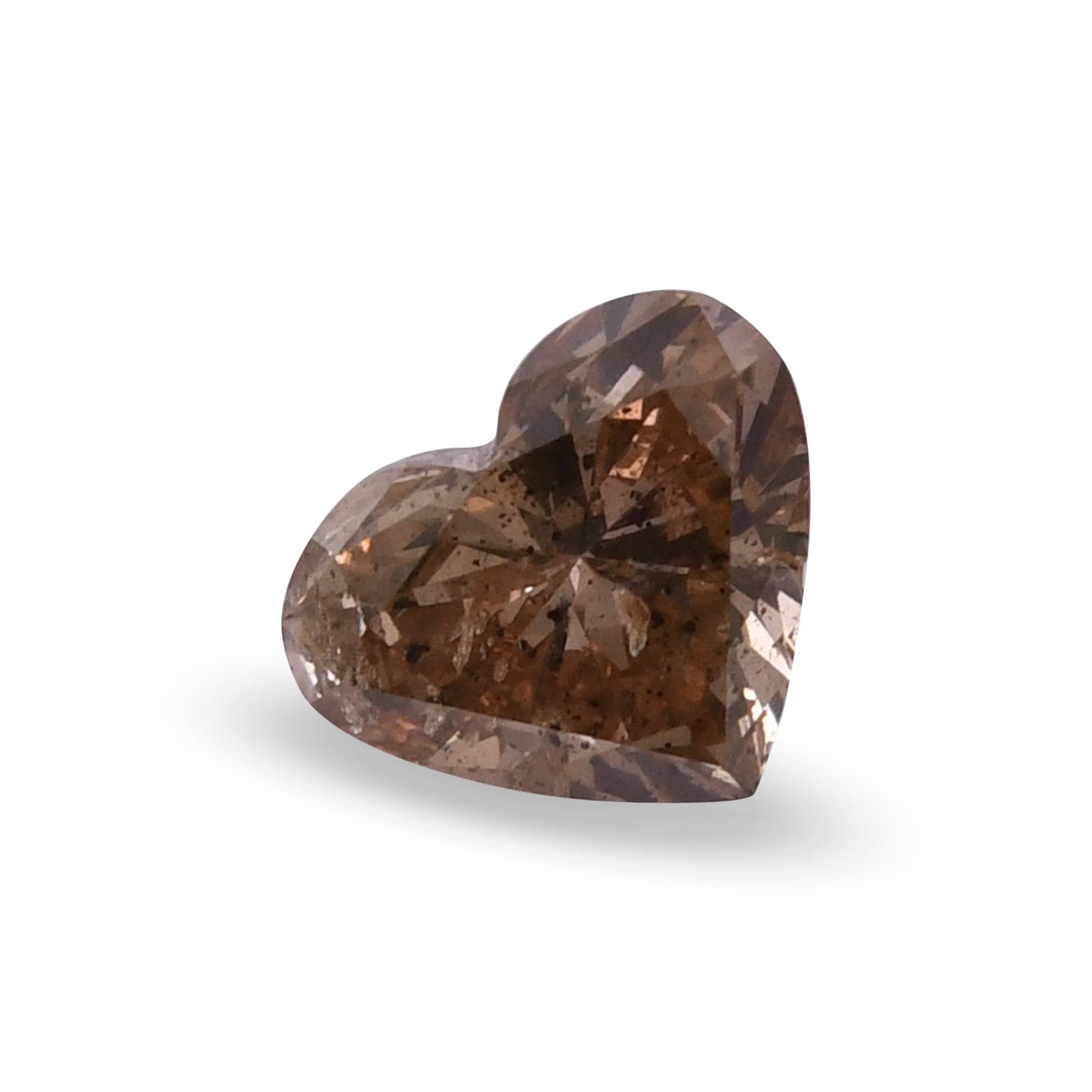 1.03 Carat Fancy Dark Orange Brown HEART Diamond (I2) GIA