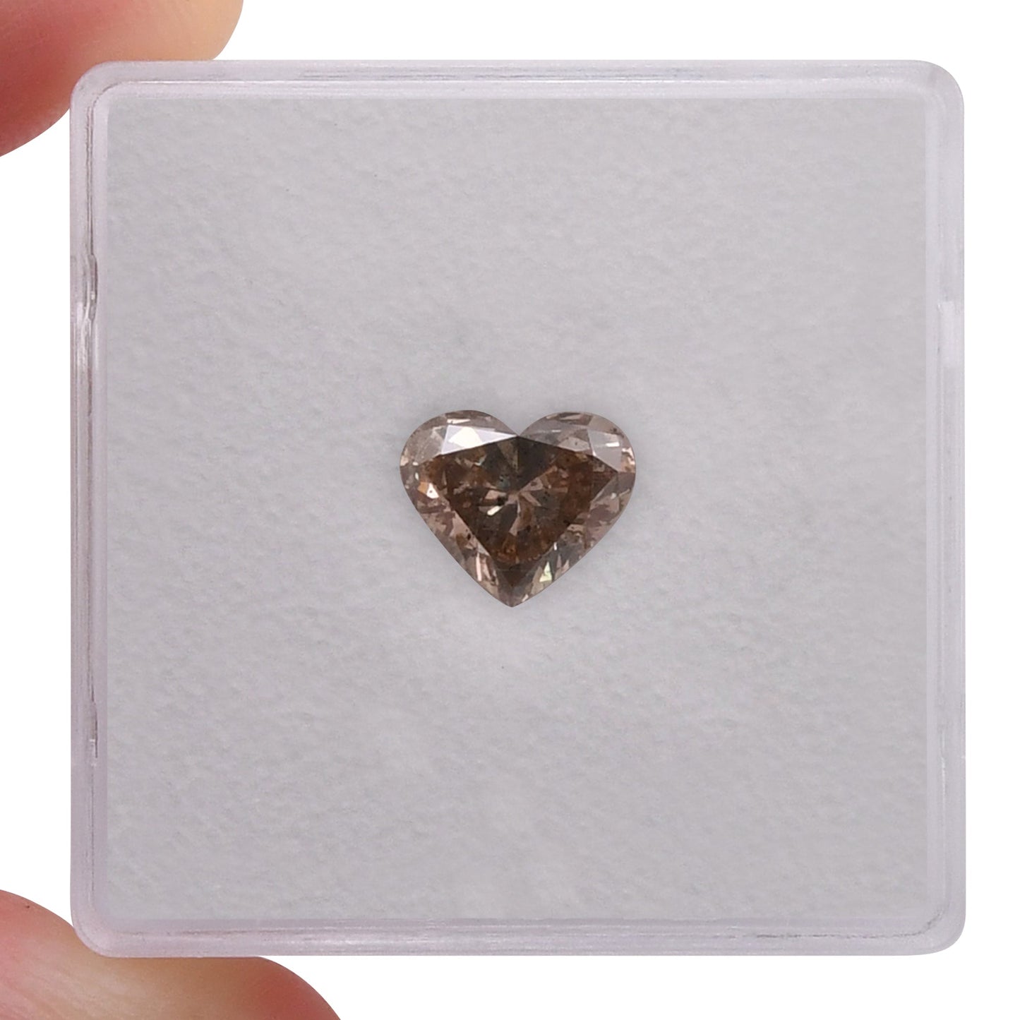 1.03 Carat Fancy Dark Orange Brown HEART Diamond (I2) GIA
