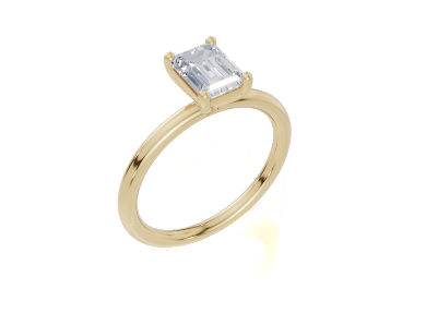 18ct Emerald 1.00Carat D/E/F-CC VVS Plain Plain 4Pr  Diamond Ring