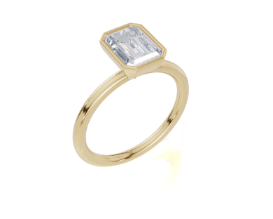 18ct Emerald 1.50Carat D/E/F-LG VS/VVS Plain Plain Bezel  Diamond Ring