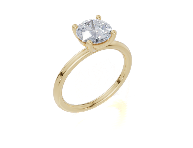 18ct Round 1.50Carat G/H-CC SI Plain Plain 4Pr  Diamond Ring