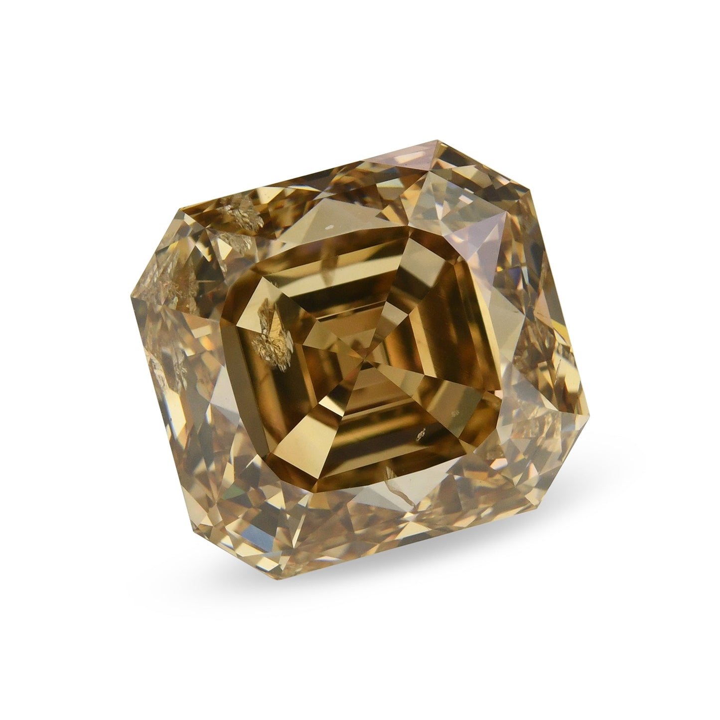 5,01 Karat Fancy Yellowish Brown Asscher Diamant GIA