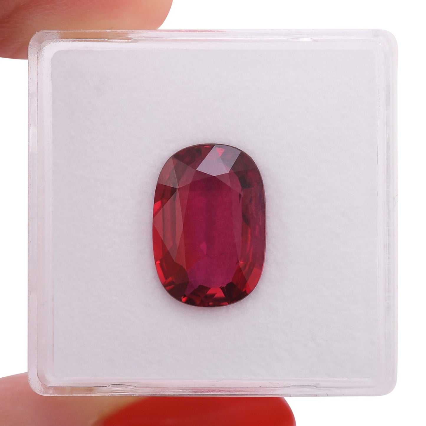 5,01 Karat roter MOSAMBIK-Kissenrubin GRS