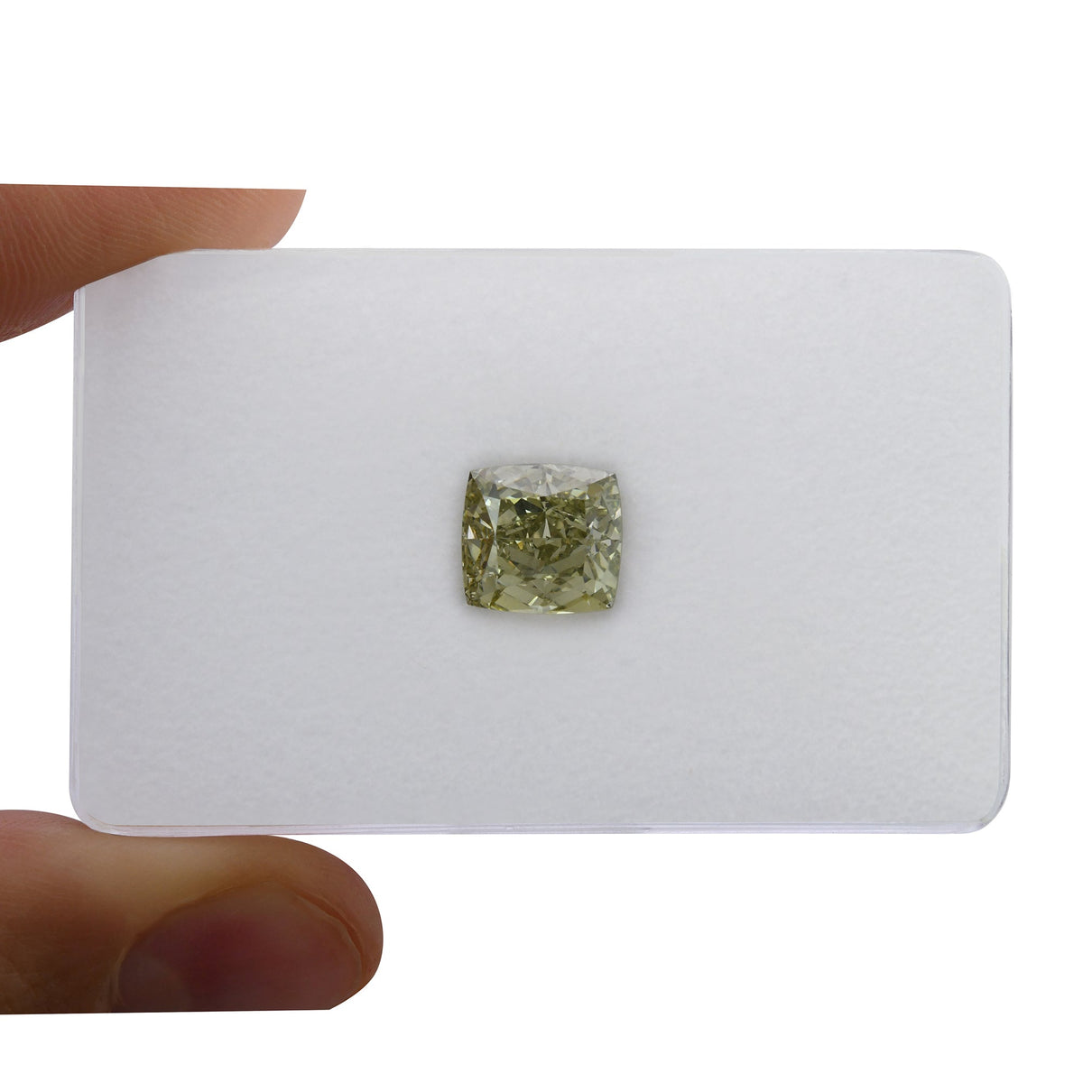 Cushion Diamond | 5.03 ct | Fancy Grayish Yellowish Green | VS2 | GIA | Ref 720780