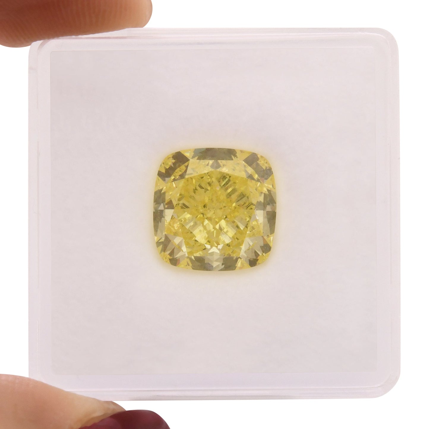 5,11 Karat Fancy Intense Yellow Cushion Diamond VVS2 GIA