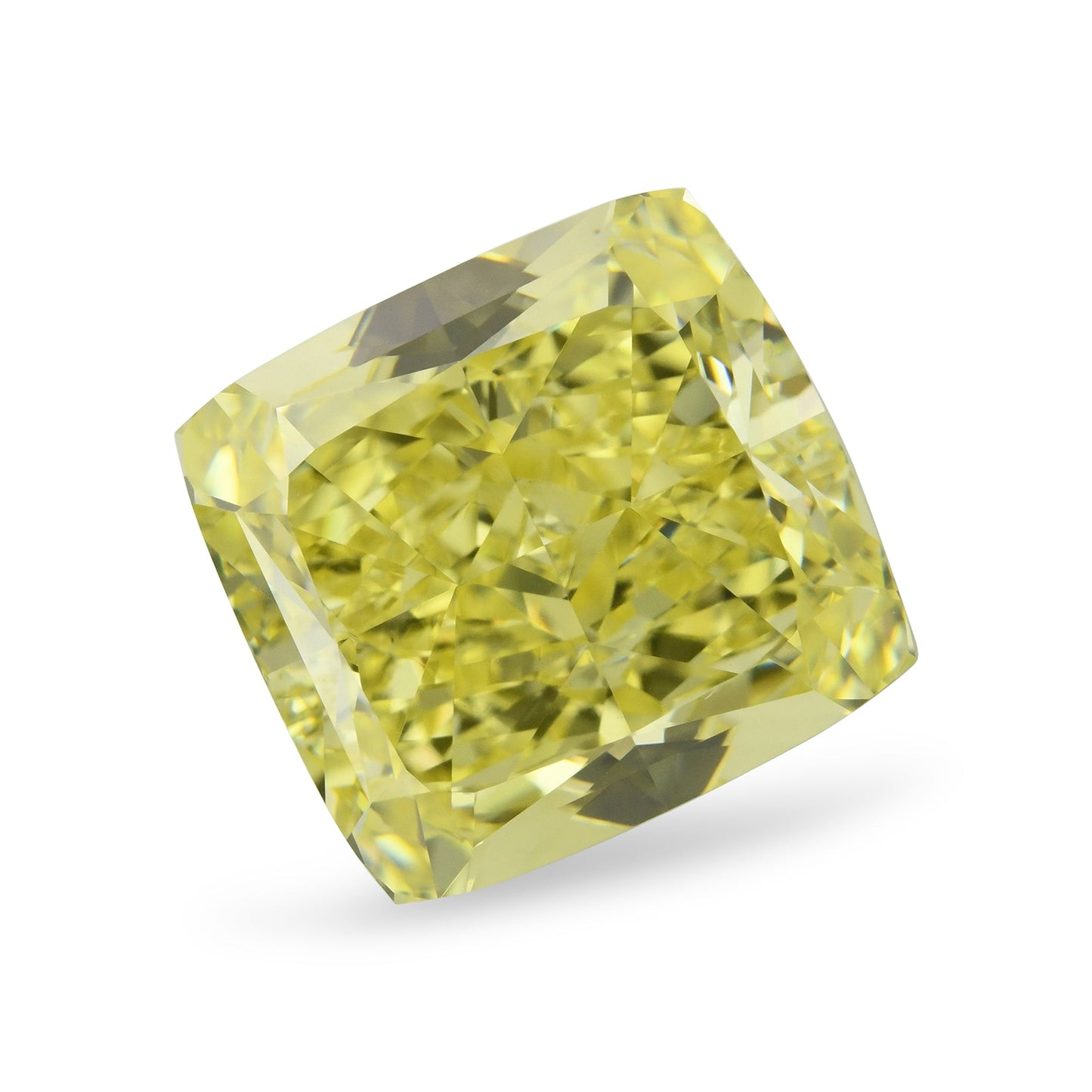 5,42 Karat Fancy Intense Yellow Cushion Diamond SI2 GIA