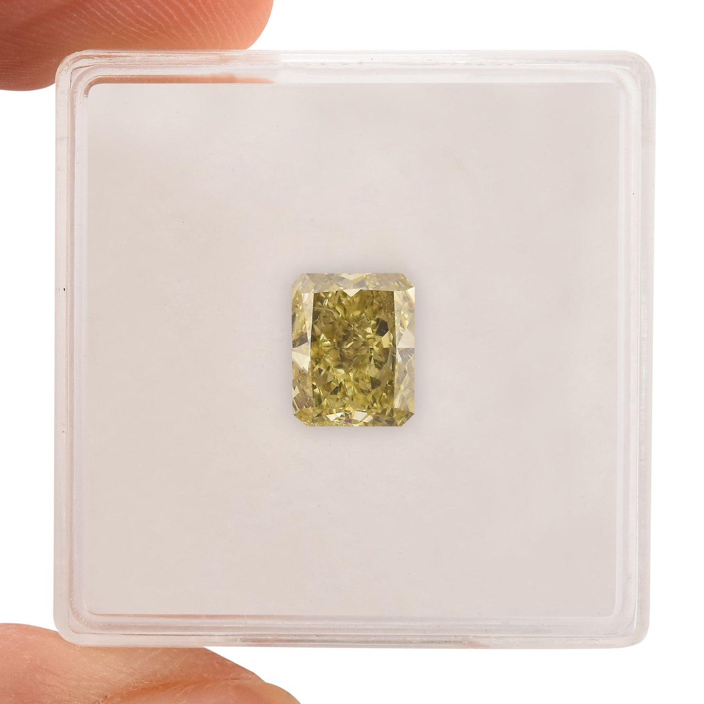 1.24 Carat Fancy Brownish Greenish Yellow Radiant Diamond (SI2) GIA