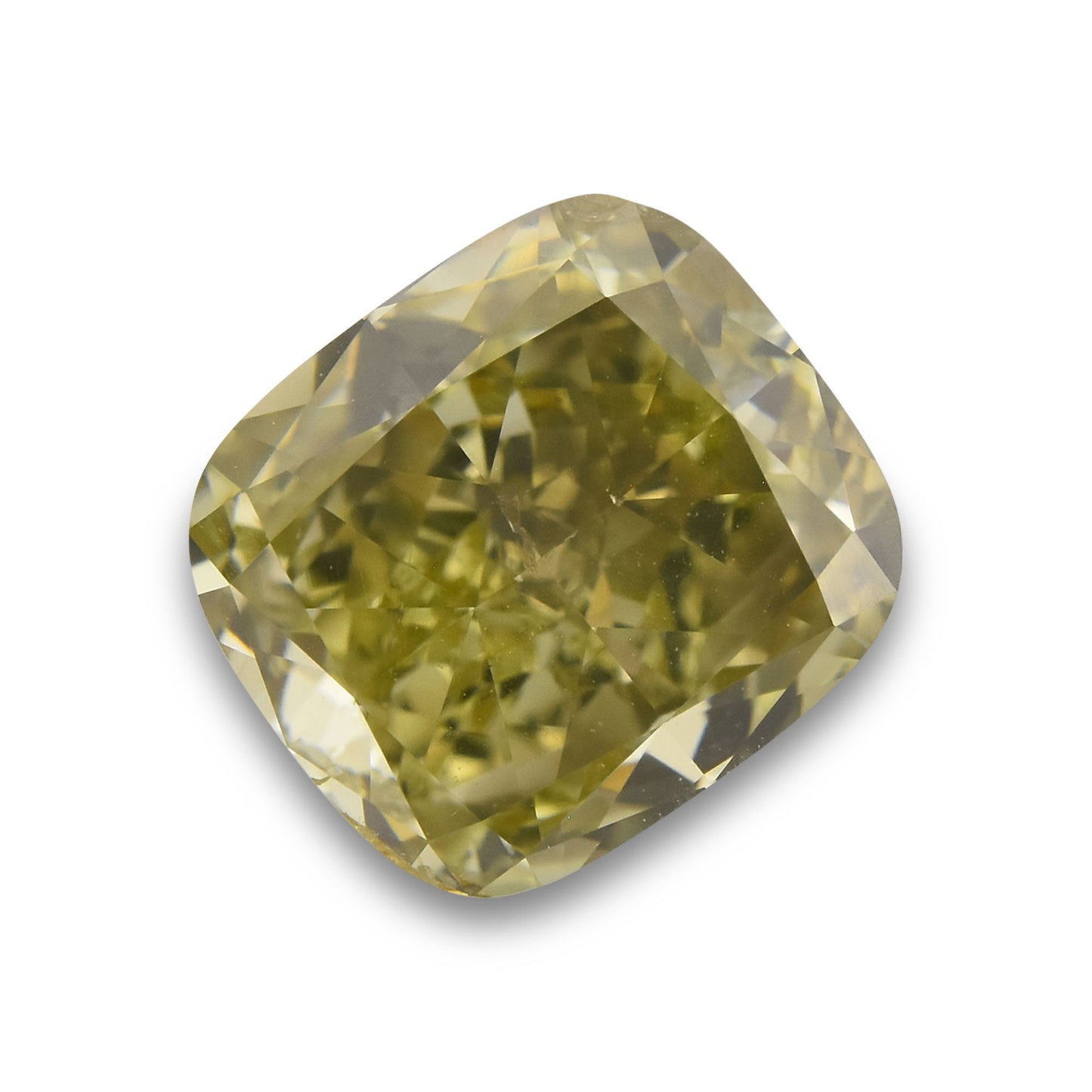 1,88 Karat Fancy Deep Green Yellow Cushion Diamond (SI2) GIA