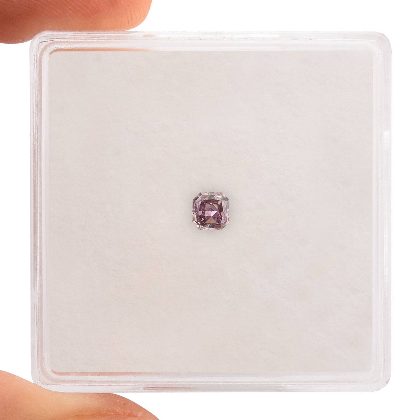 0.13 Carat Fancy Brownish Purplish Pink Radiant Diamond (SI2) GIA