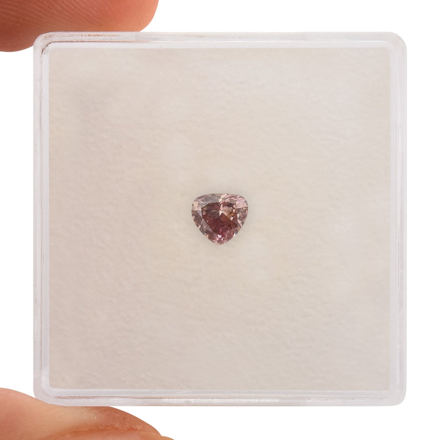 0.23 Carat Fancy Deep Pink HEART Diamond (SI1) GIA