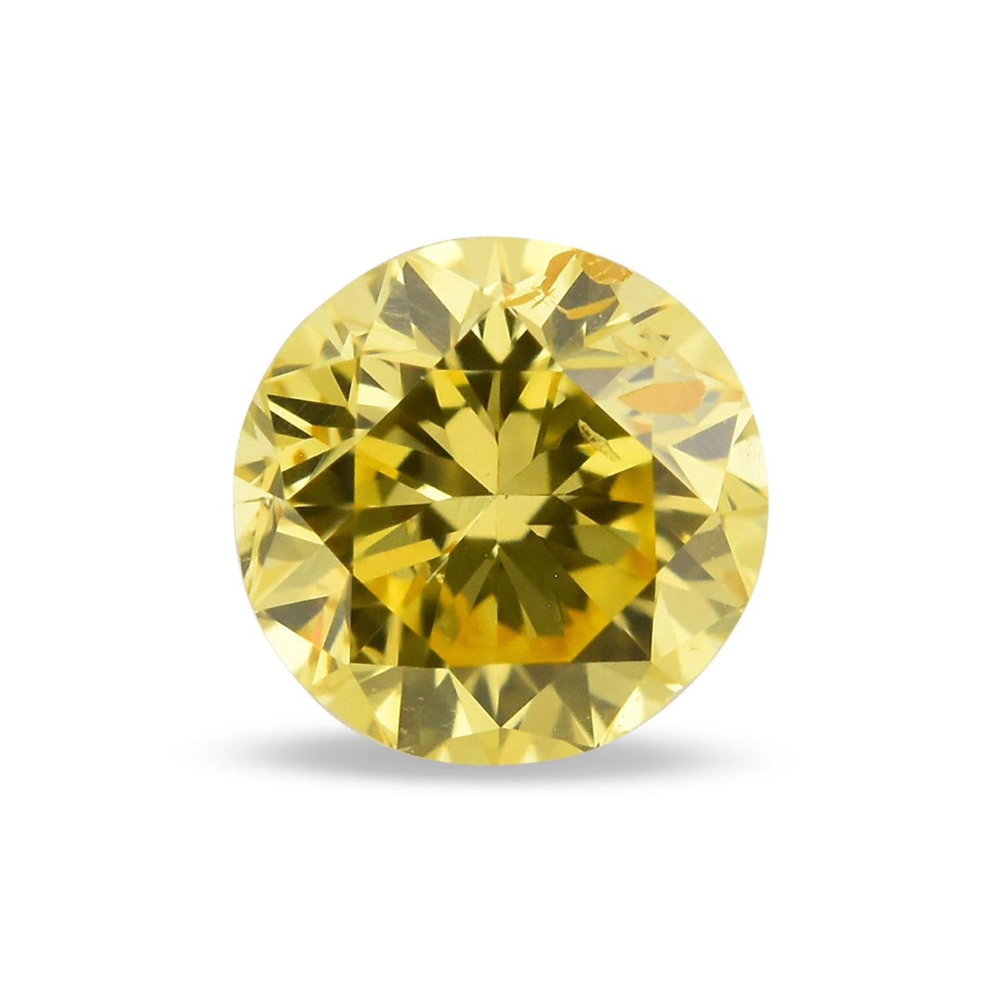 0.24 Carat Fancy Intense Yellow Round Brilliant Diamond I1 GIA