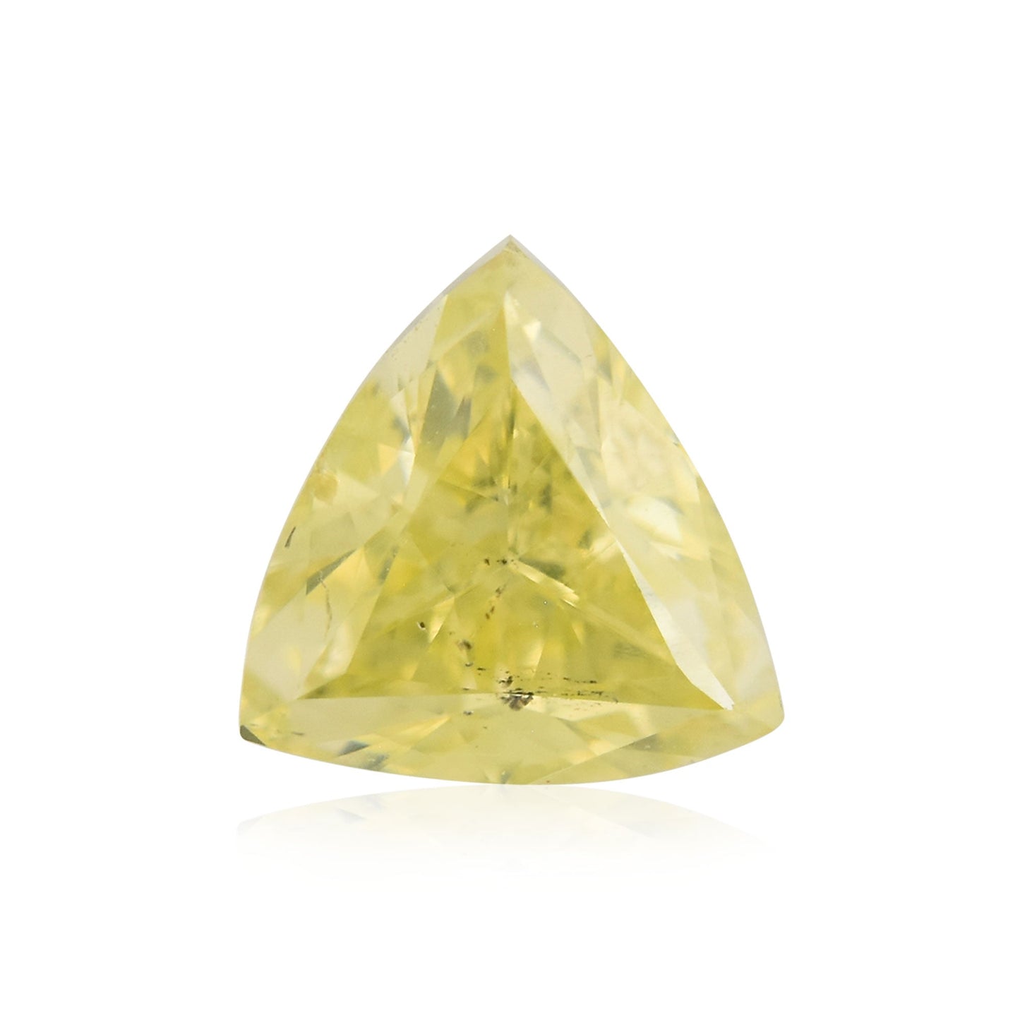 0.37 Carat Fancy Greenish Yellow Triangle Diamond (I1) GIA