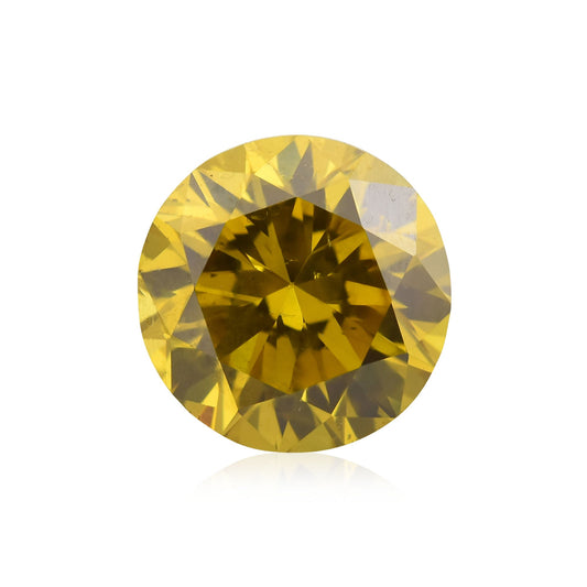 0.80 Carat Fancy Deep Brownish Yellow Round Brilliant Diamond (SI2) GIA
