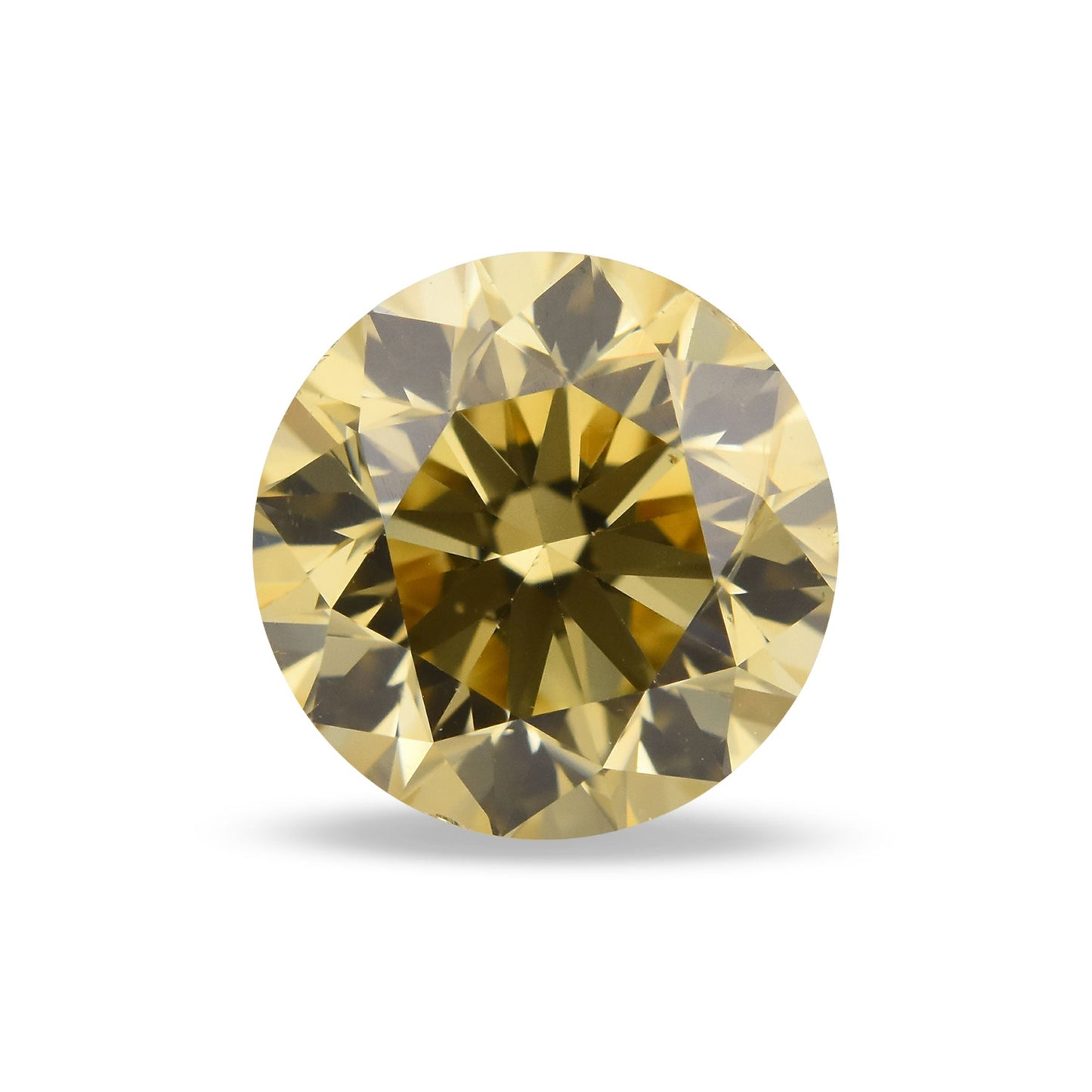 0.96 Carat Fancy Brownish Greenish Yellow Round Brilliant Diamond SI2 GIA