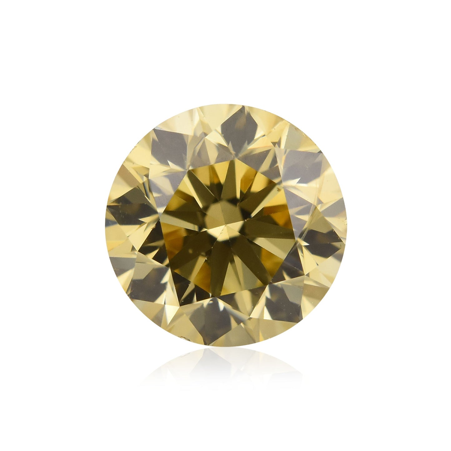 0.96 Carat Fancy Brownish Greenish Yellow Round Brilliant Diamond SI2 GIA