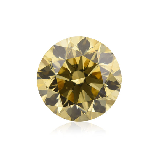 0,96 Karat Fancy Brownish Greenish Yellow Round Brilliant SI2 GIA