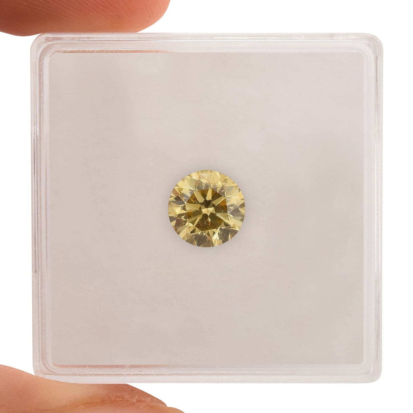 0.96 Carat Fancy Brownish Greenish Yellow Round Brilliant Diamond SI2 GIA
