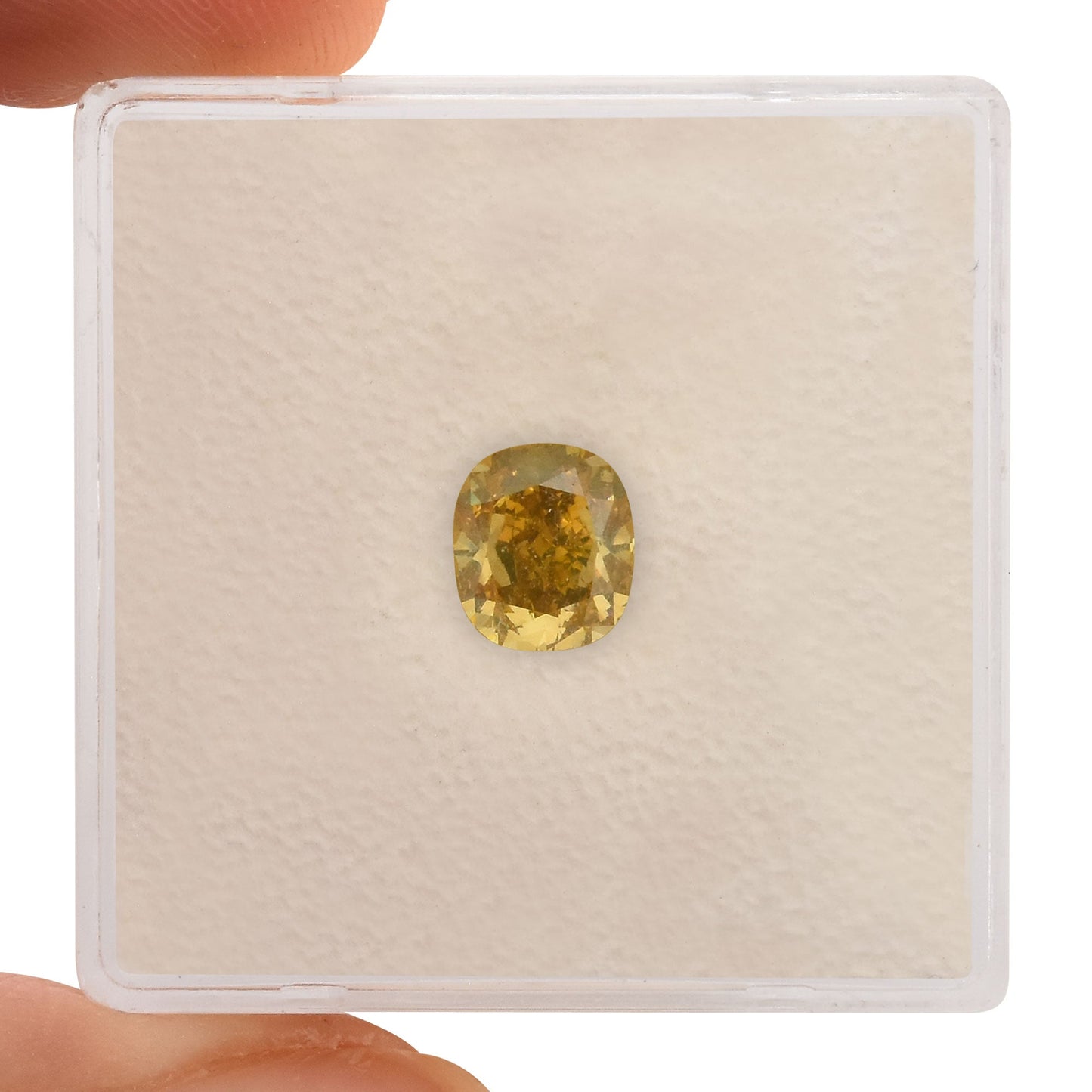 1.10 Carat Fancy Deep Brownish Greenish Yellow Cushion Diamond VS1 GIA