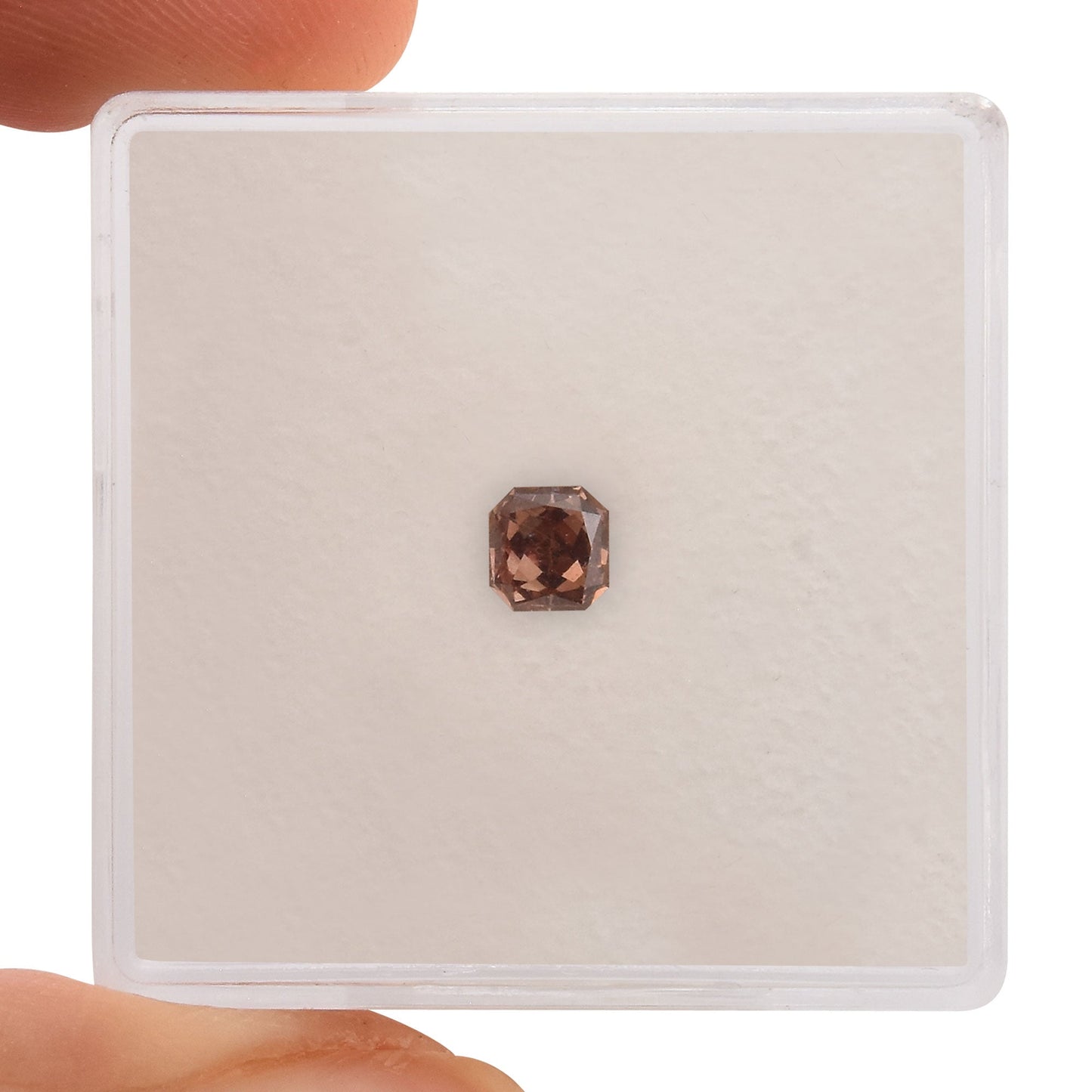 0.38 Carat Fancy Deep Orangy Pink Radiant Diamond (VS2) GIA