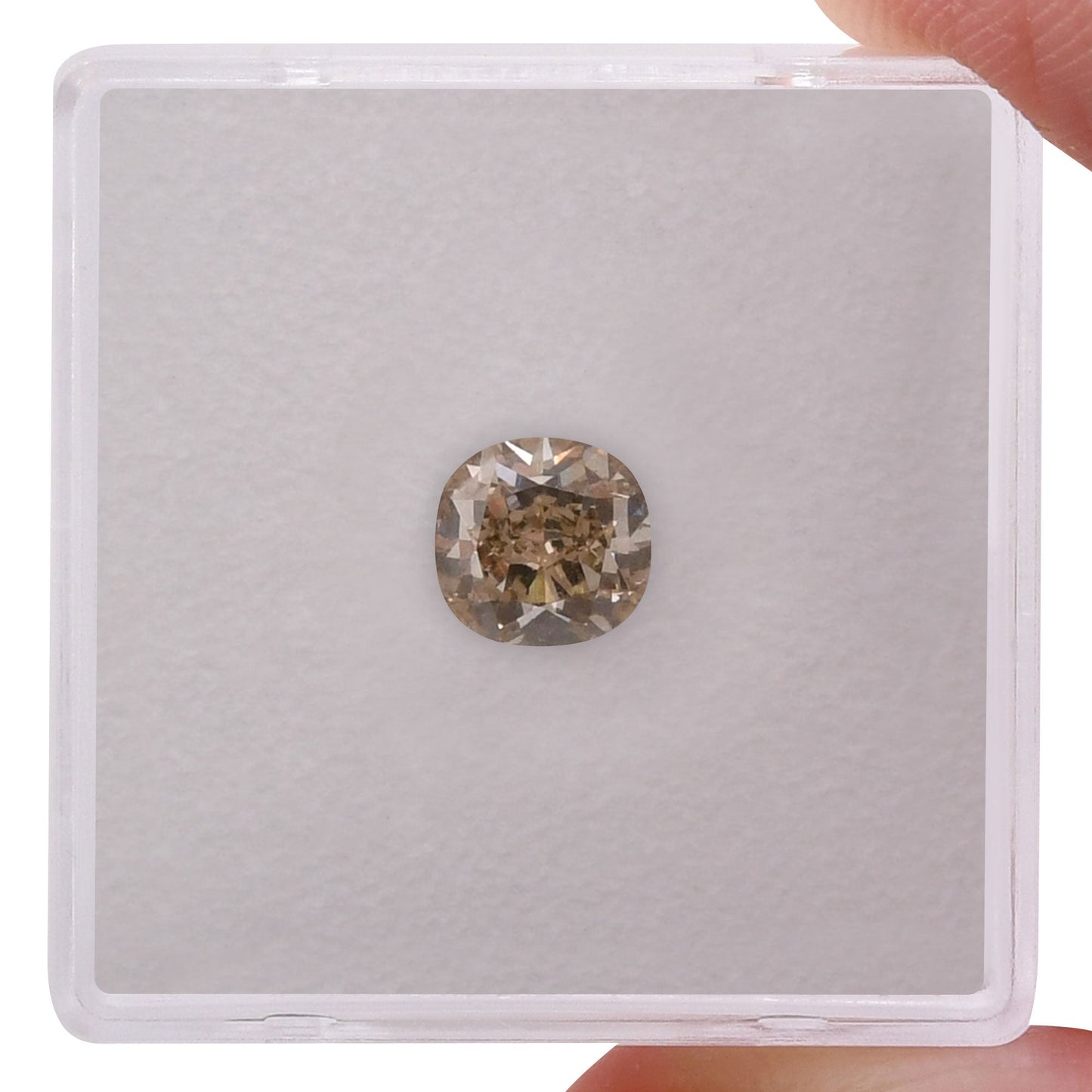 1,25 Karat Fancy Yellowish Brown Cushion Diamond VS2 GIA