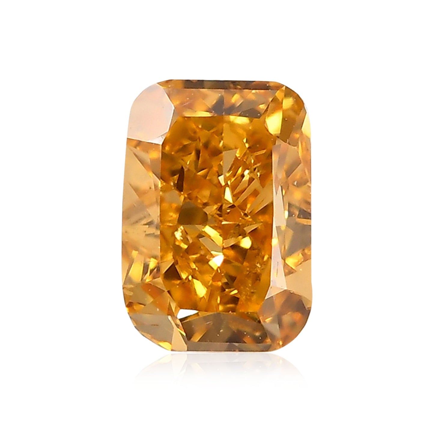 0.80 Carat Fancy Vivid Yellowish Orange Cushion Diamond SI2 GIA
