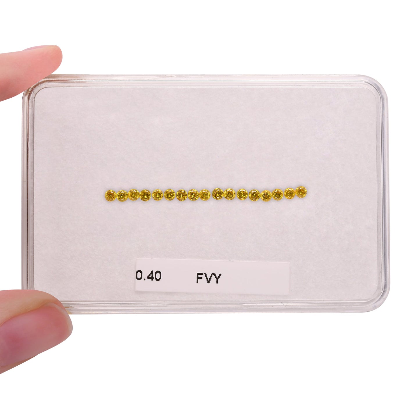 0,40 Karat Fancy Vivid Yellow, runde Brillanten (VS-SI)