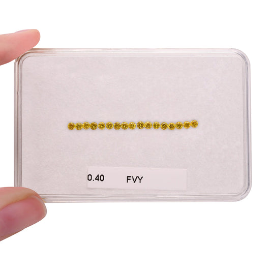 0,40 Karat Fancy Vivid Yellow, runde Brillanten (VS-SI)