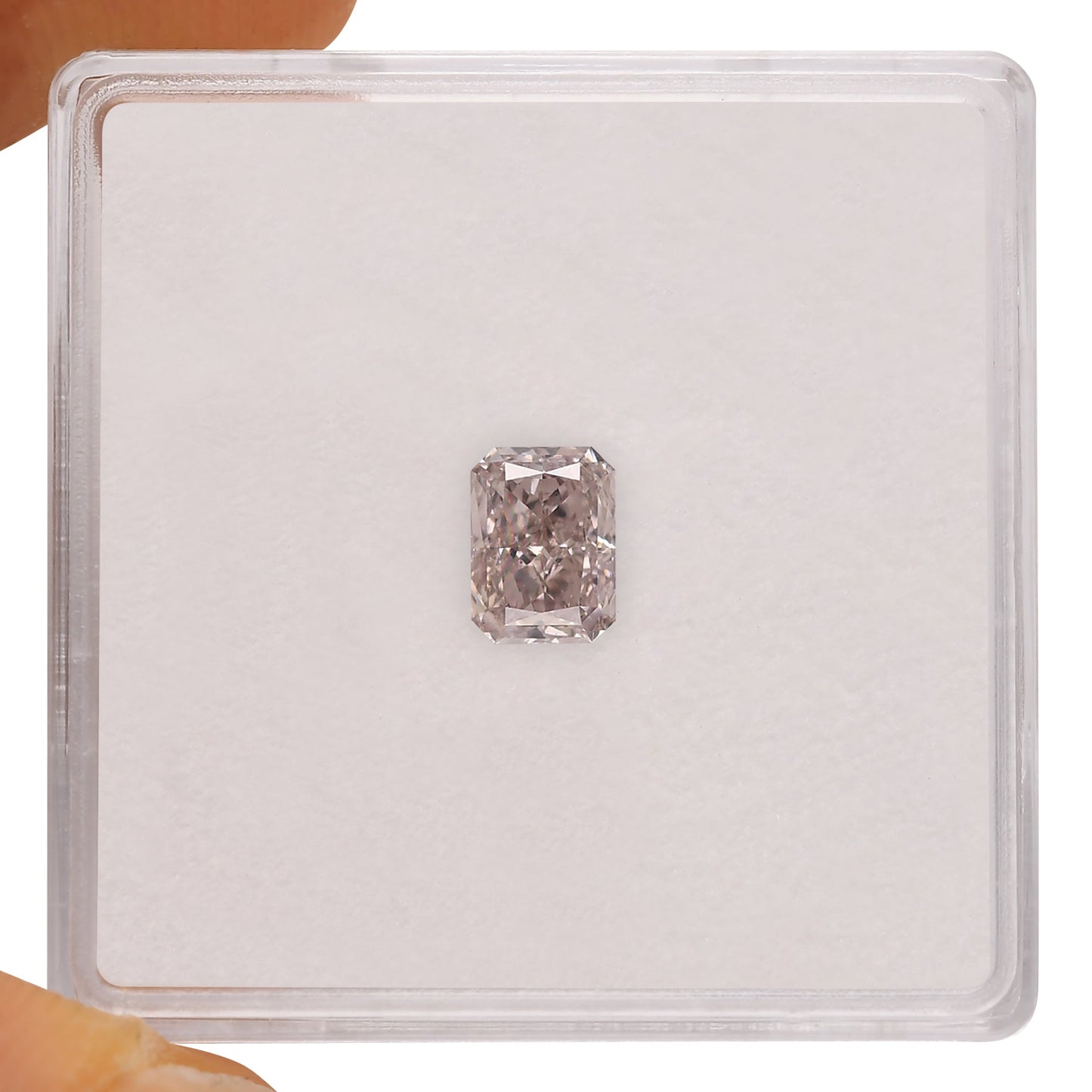 0.60 Carat Fancy Brownish Pink Radiant Diamond SI1 GIA