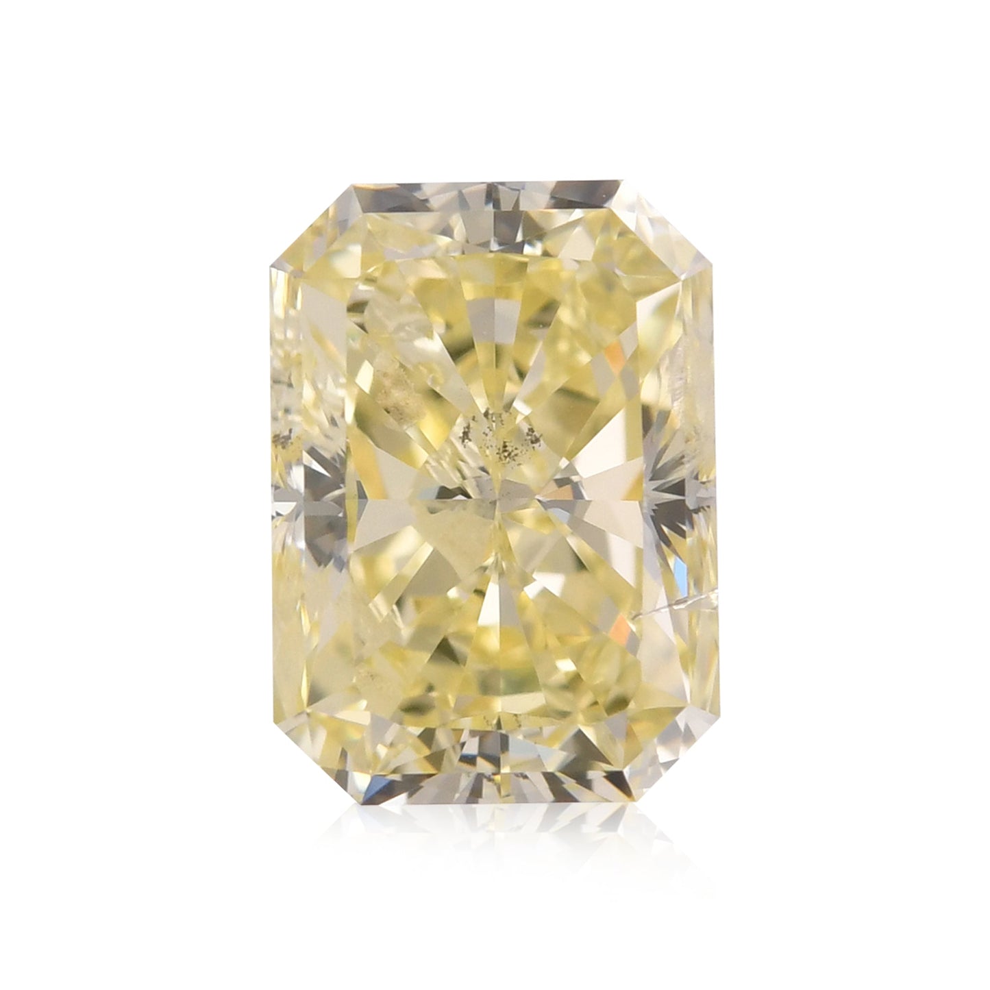 3.07 Carat Fancy Light Yellow Radiant Diamond (I1) GIA