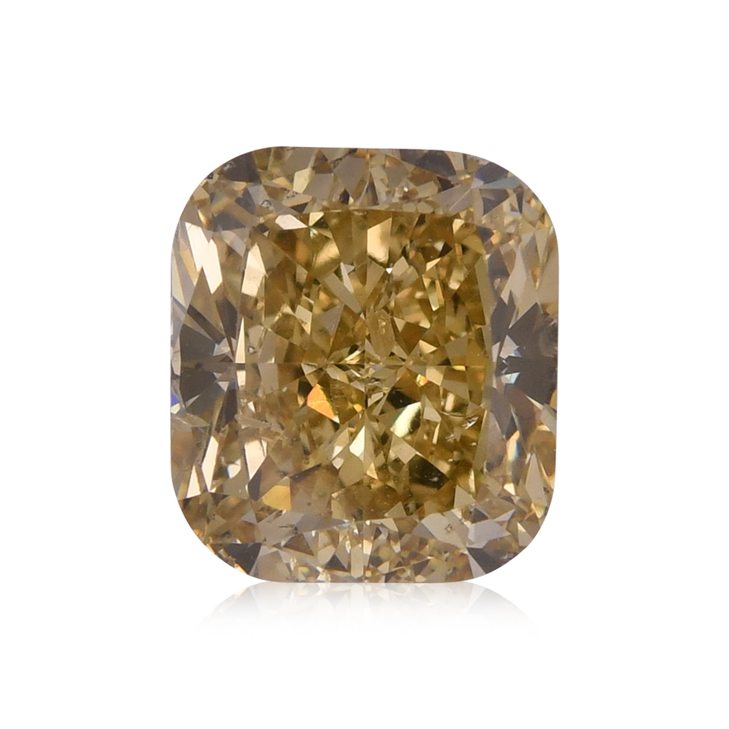 6.60 Carat Fancy Brownish Yellow Cushion Diamond SI2 GIA
