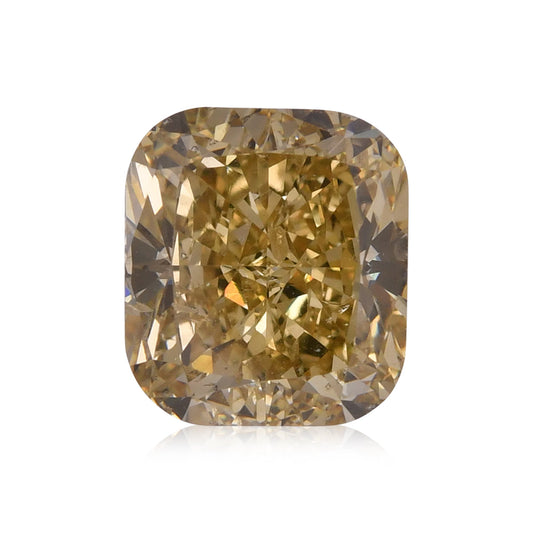 6,60 Karat Fancy Brownish Yellow Cushion Diamond SI2 GIA