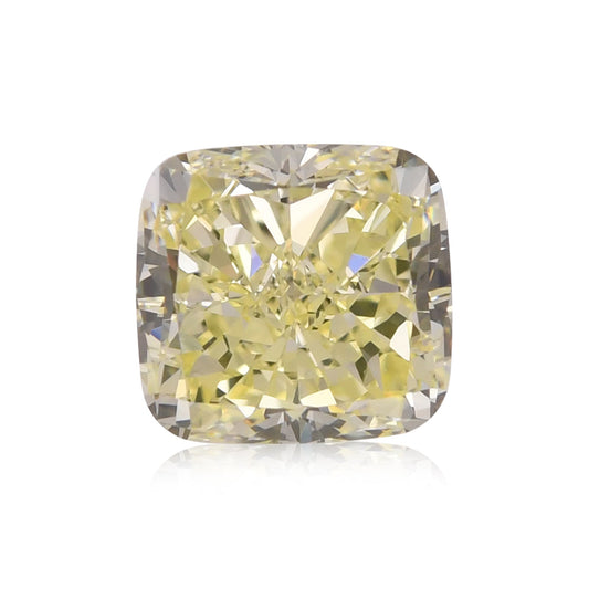 3,03 Karat Fancy Light Yellow Cushion Diamond VVS2 GIA