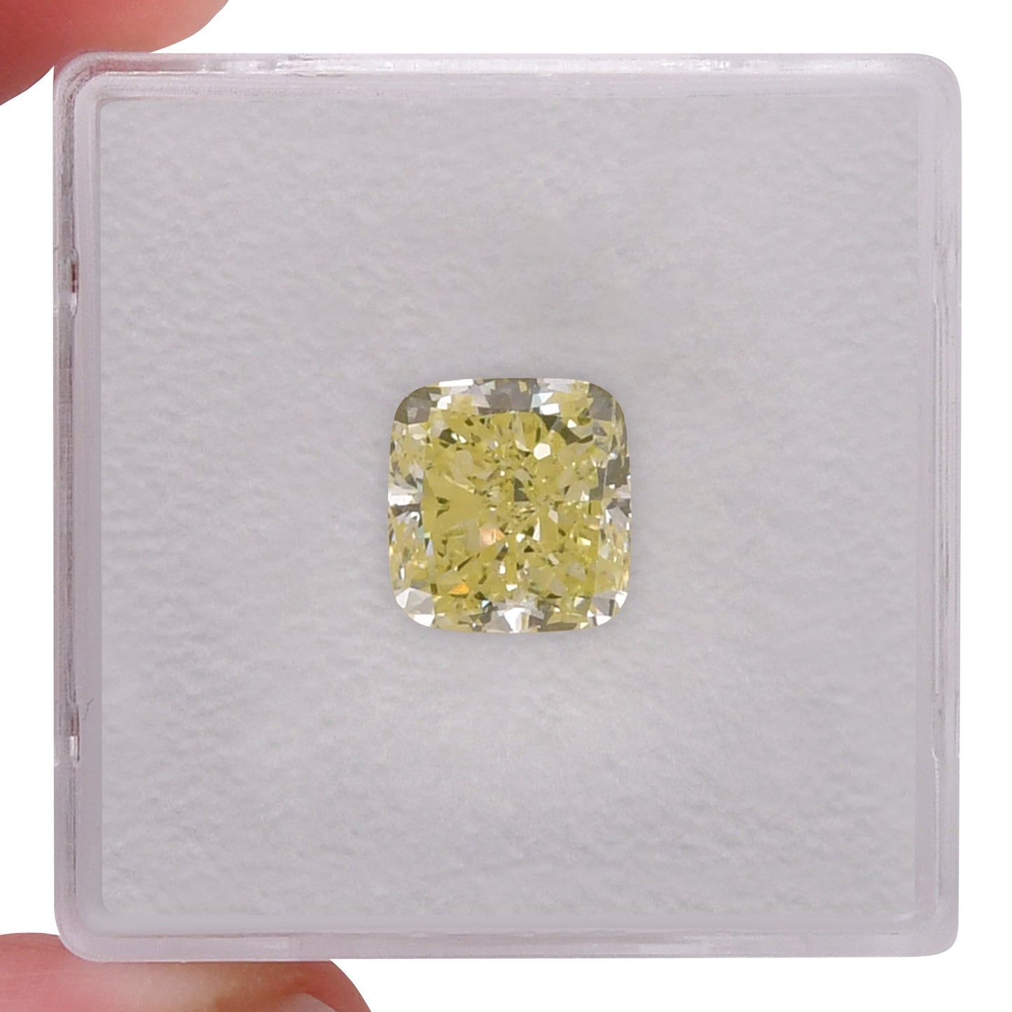 3.03 Carat Fancy Light Yellow Cushion Diamond VVS2 GIA